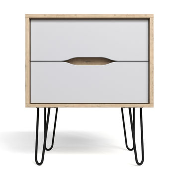 BAM! Industry Two Drawer Bedside Table - White