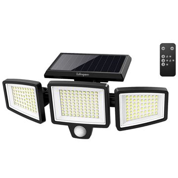 Lifespace 210 LED 300lm Solar Security Flood Light With 3 Heads