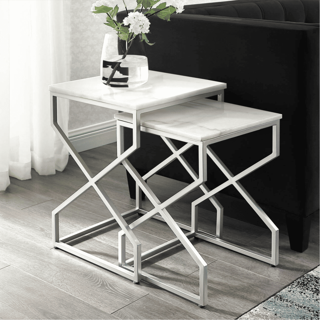 Silver 2 piece Mini Side Table