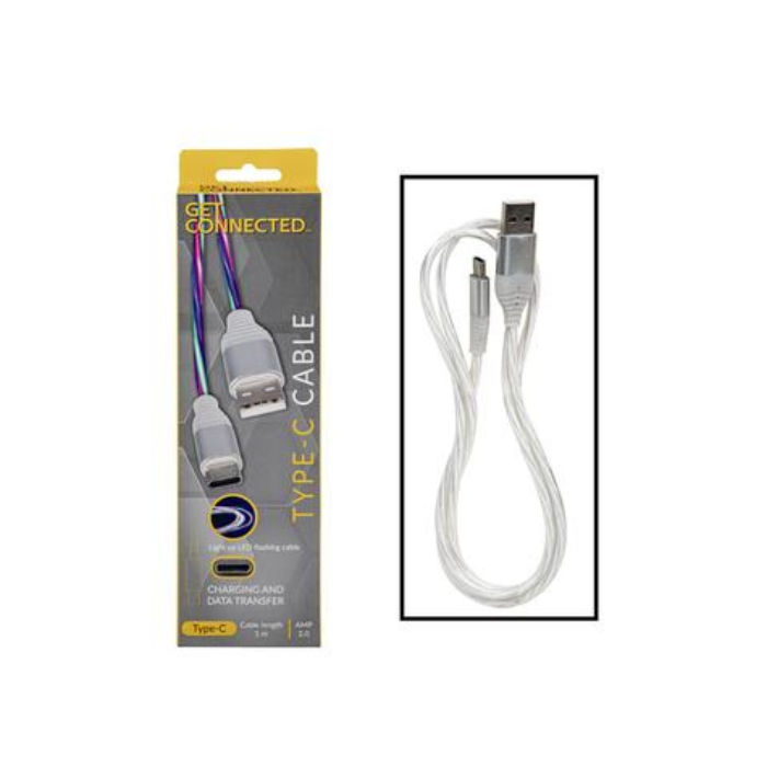 USB Cable Type C 2.0 Amp Multi Colour 90cm