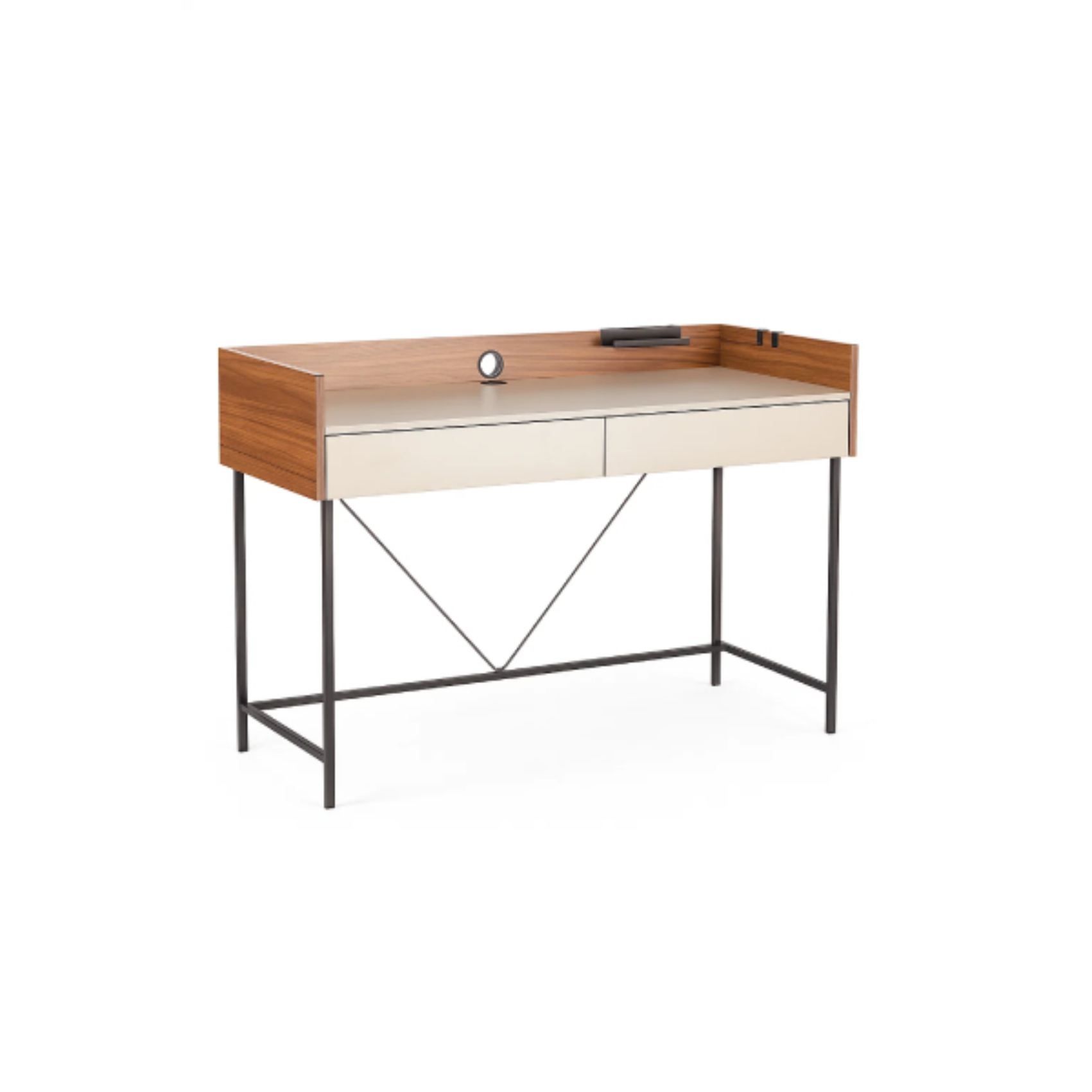 Everfurn Nick Office Desk -Marble Grey
