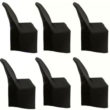 Set of 6 Stretch Chair Covers-Black