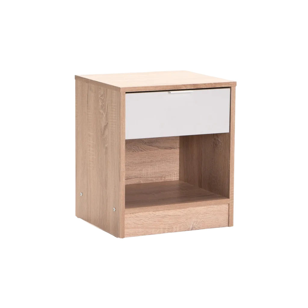 Vividitto - Marlini 1 Drawer Pedestal - Oak/ Grey