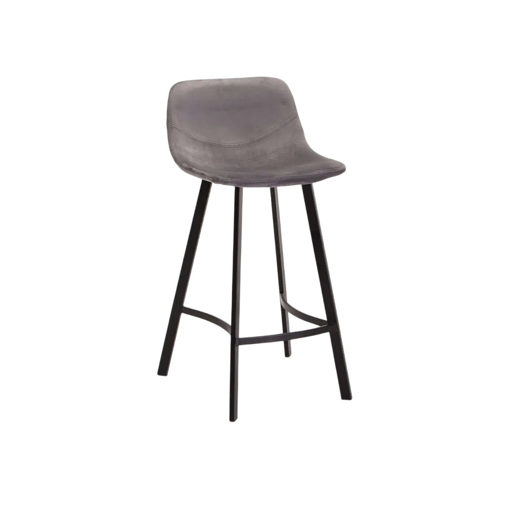 Vividitto - Ballito Velvet Kitchen Stool - Grey