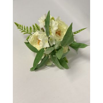Rose Bouquet White 35Cm