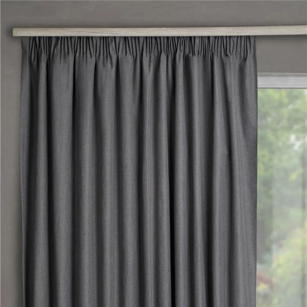 Stuart Graham Dawn Taped Curtains – Pepper 265cm (W) x 216cm (Drop)