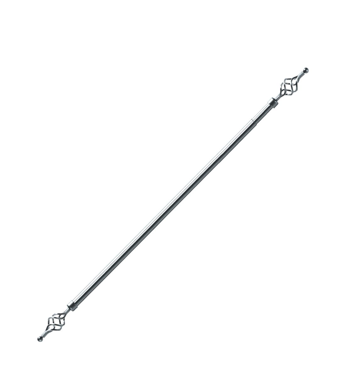 Sastro - Expandable Curtain Rod With Twisted Cage Finial 2m - Gold - Black