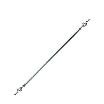 Sastro - Expandable Curtain Rod With Twisted Cage Finial 2m - Gold - Black