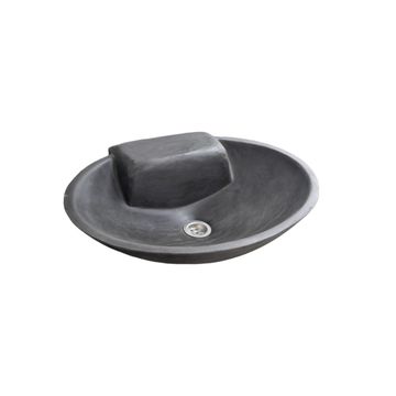 Black Concrete Oval Basin 50 x 38 x 13cm