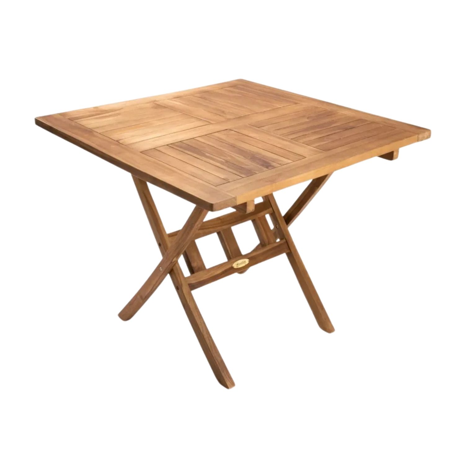 90cm Square Teak Outdoor Table with Slatted Legs