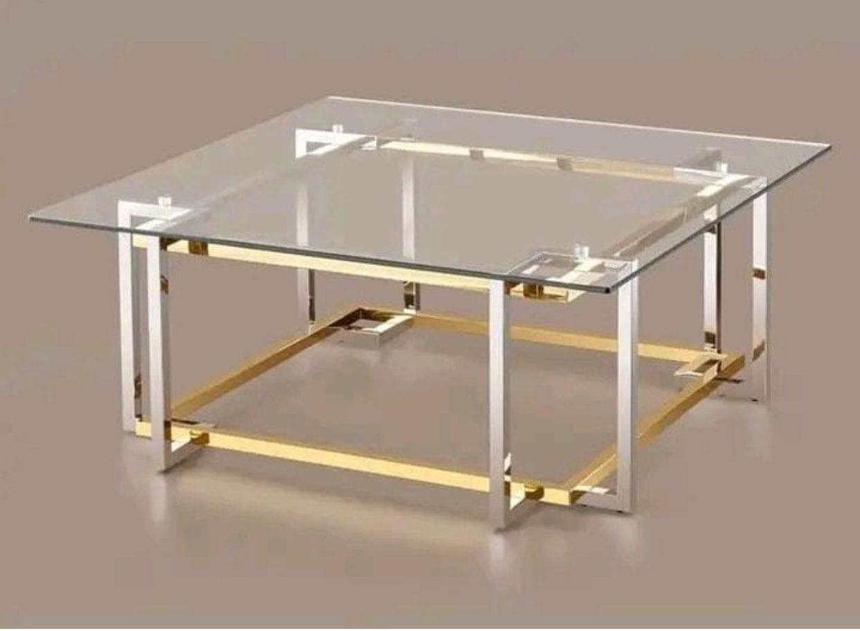 Asher Ornate Mixed Silver & Gold colour Coffee Table