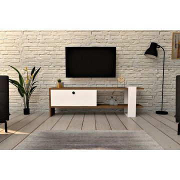 TV Stand Gaye - Walnut, White