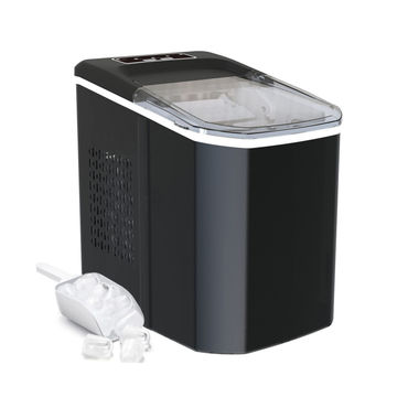 TOXIYA Ice-Maker Counter-Top Ice Maker Machine 8 Mins 9 Bullet Ice - Silver / Black