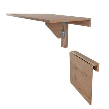 SpaceSave Folding Wall Mounted Drop-Leaf Table 57x37cm - Rustic Wood