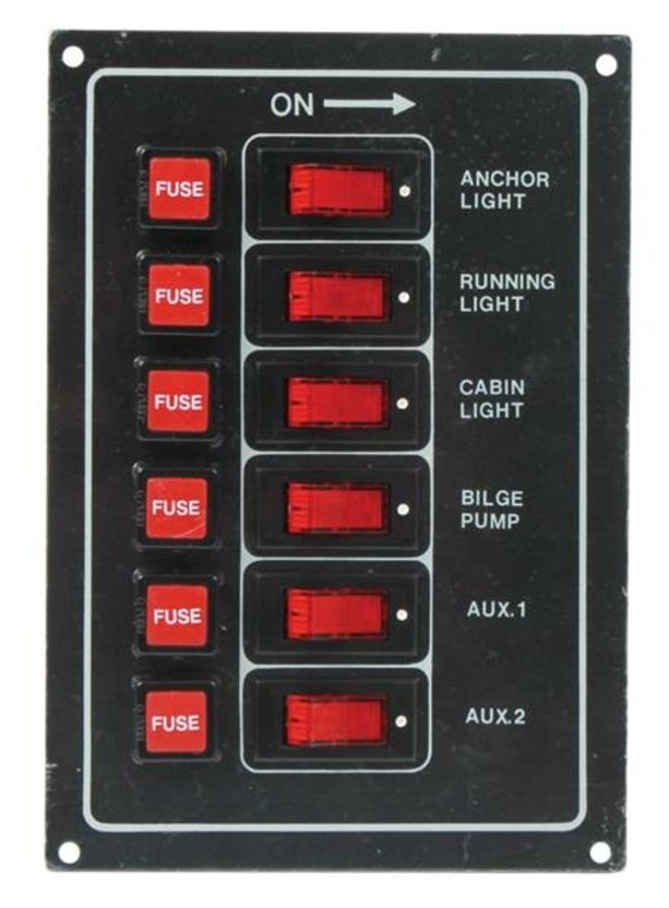 Panel Switch 6way 12v Waterproof Ip65
