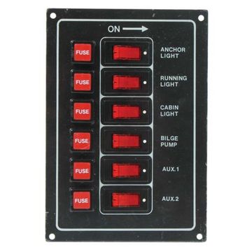 Panel Switch 6way 12v Waterproof Ip65