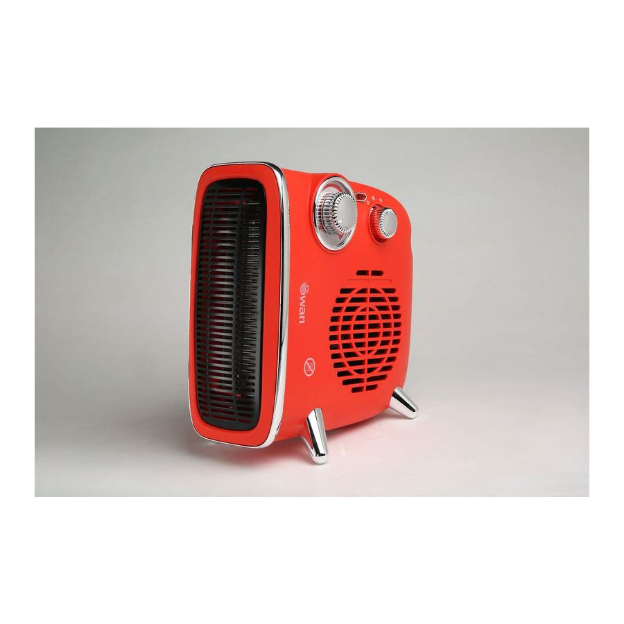 Swan Retro Red Vertical / Horizontal Fan Heater