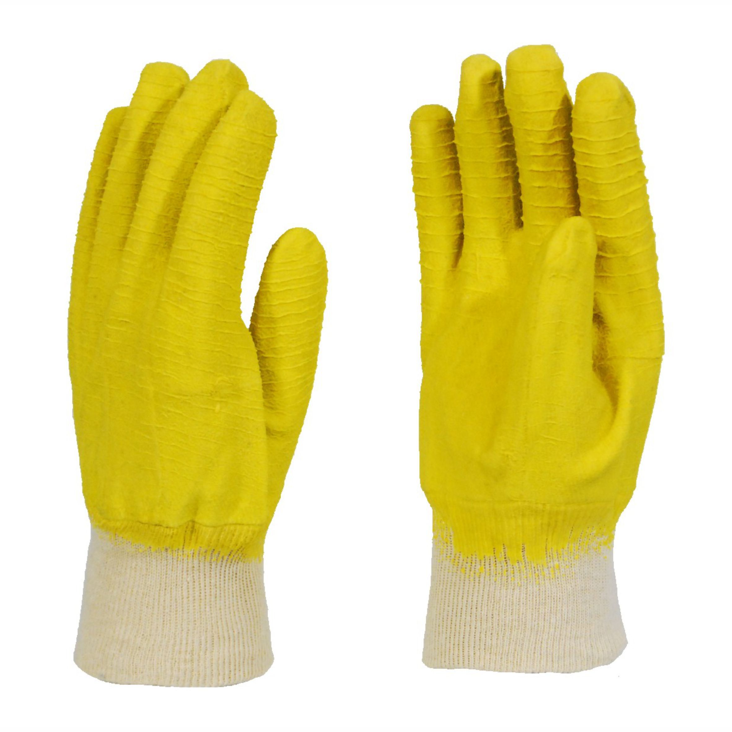 YELLOW COMAREX KNIT WRIST GLOVES