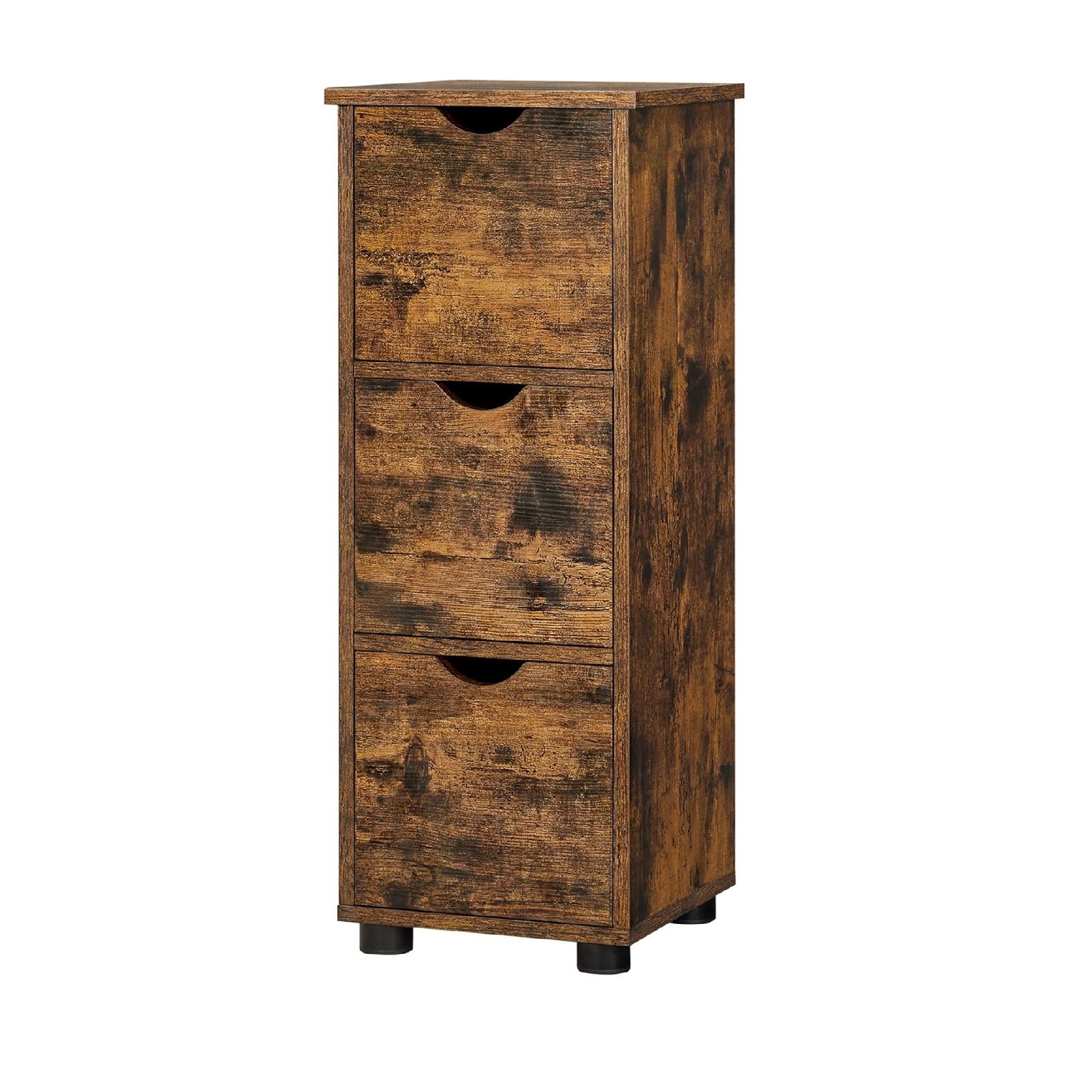 Freestanding Rustic Bathroom Cabinet - Compact Wooden Organizer