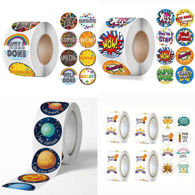 School Reward/ Recognition Stickers Teacher Pupil Combo 4pack 2000 stickers