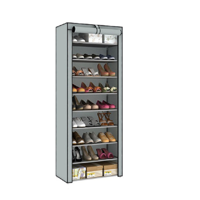CATALYSTCO Multipurpose Portable Folding Shoe Rack 9 Tier -Grey