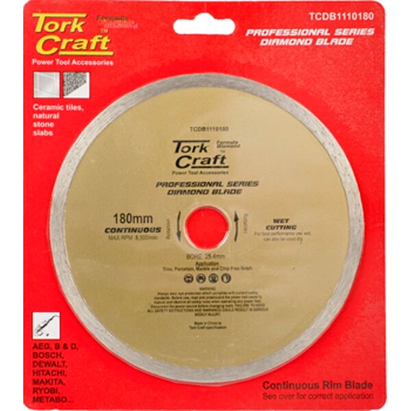 Diamond Blade 180Mm X 25.4 Continues Rim