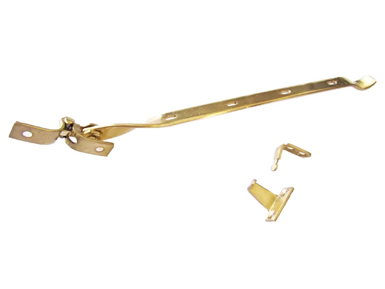 POLISHED BRASS FANLIGHT STAY 250MM, WOOD WINDOWS