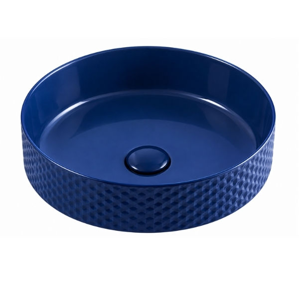 Counter top Ceramic Basin / table top - Laurel - Dark Blue Matt