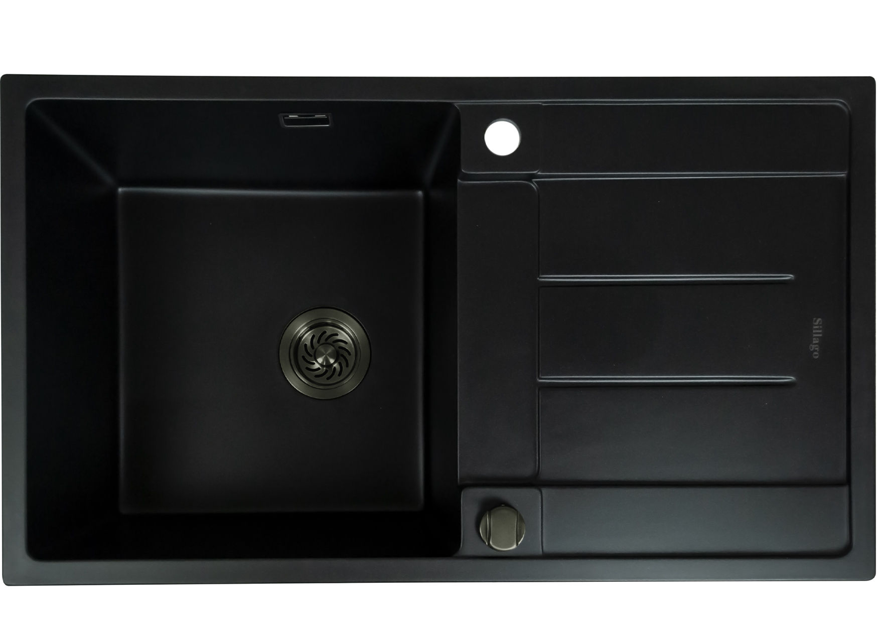 Alva Large Bowl Quartz Kitchen Sink Black - Gun Metal Grey