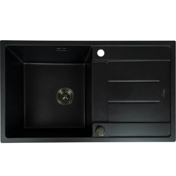 Alva Large Bowl Quartz Kitchen Sink Black - Gun Metal Grey