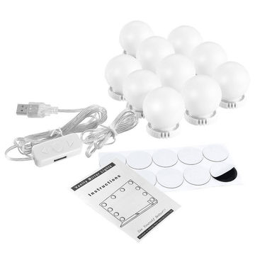 10Pcs Illuminating Vanity Mirror Lights with Brightness Control Switch