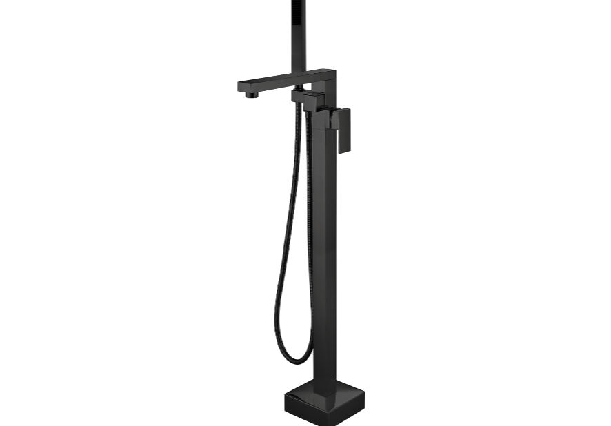 Devario Premio Freestanding Bath Mixer Square Brass -Matte Black
