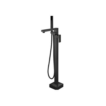 Devario Premio Freestanding Bath Mixer Square Brass -Matte Black