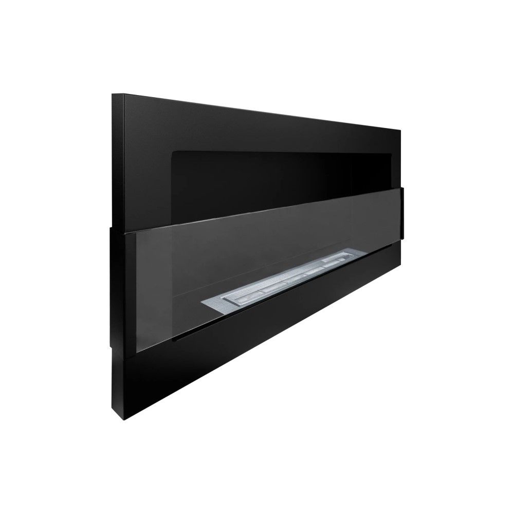 NOVAFLAME - Wall-mounted Bio-Fireplace with glass 900X400 black matte