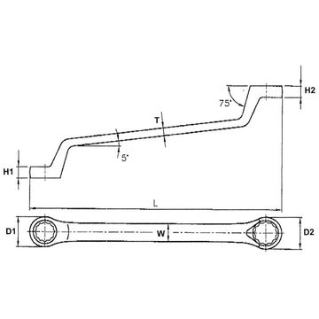 Double Ring Spanner 6x7mm