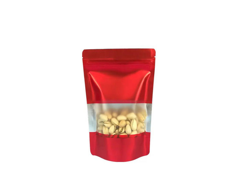 100 Stand-up Holographic Food Multi Purpose Storage Bags - 15x22cm Red