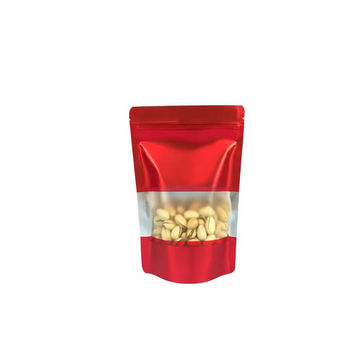 100 Stand-up Holographic Food Multi Purpose Storage Bags - 15x22cm Red