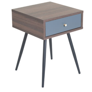 SORRENTO 1 DRAWER PEDESTAL - BROWN/DARK GREY