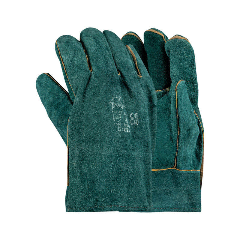 PIONEER SAFETY Heat Resistant Chrome Leather Gloves Green 2