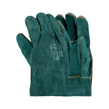 PIONEER SAFETY Heat Resistant Chrome Leather Gloves Green 2" Cuff