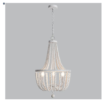 Metal and Wood Bead Chandelier