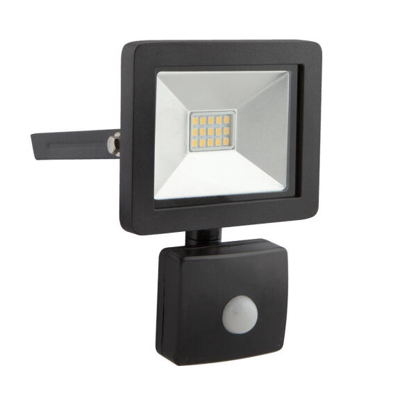 EUROLUX LED FLOODLIGHT 10W WITH SENSOR BLACK