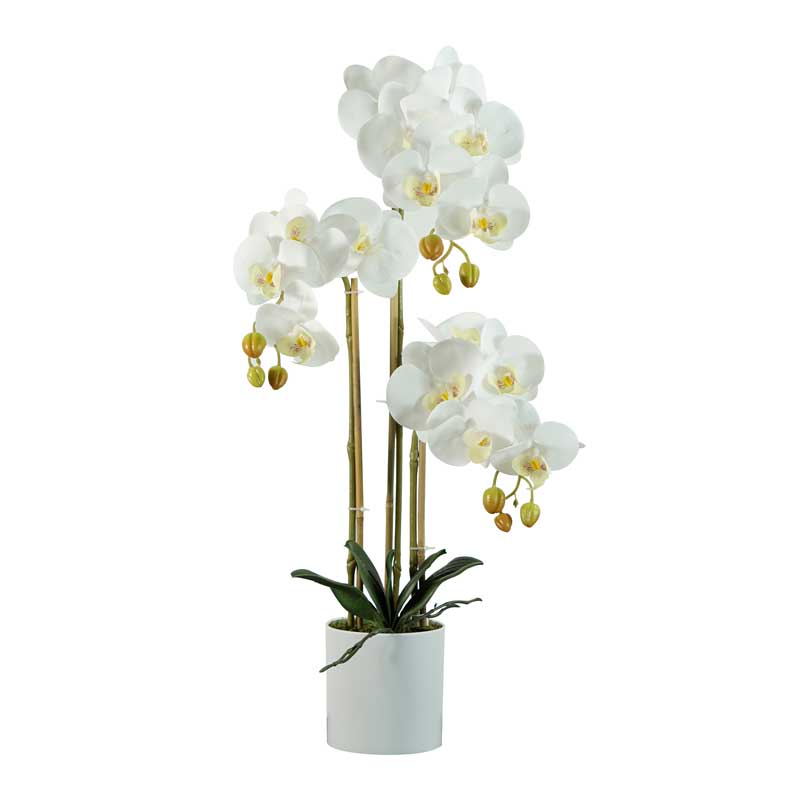 HouzeComfort Artificial White Orchid Indoor Plant 60cm
