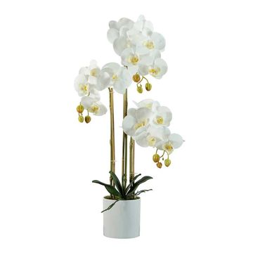 HouzeComfort Artificial White Orchid Indoor Plant 60cm