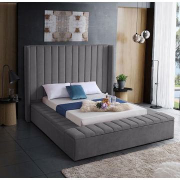 Whimsy Sleigh Bed Double -Grey