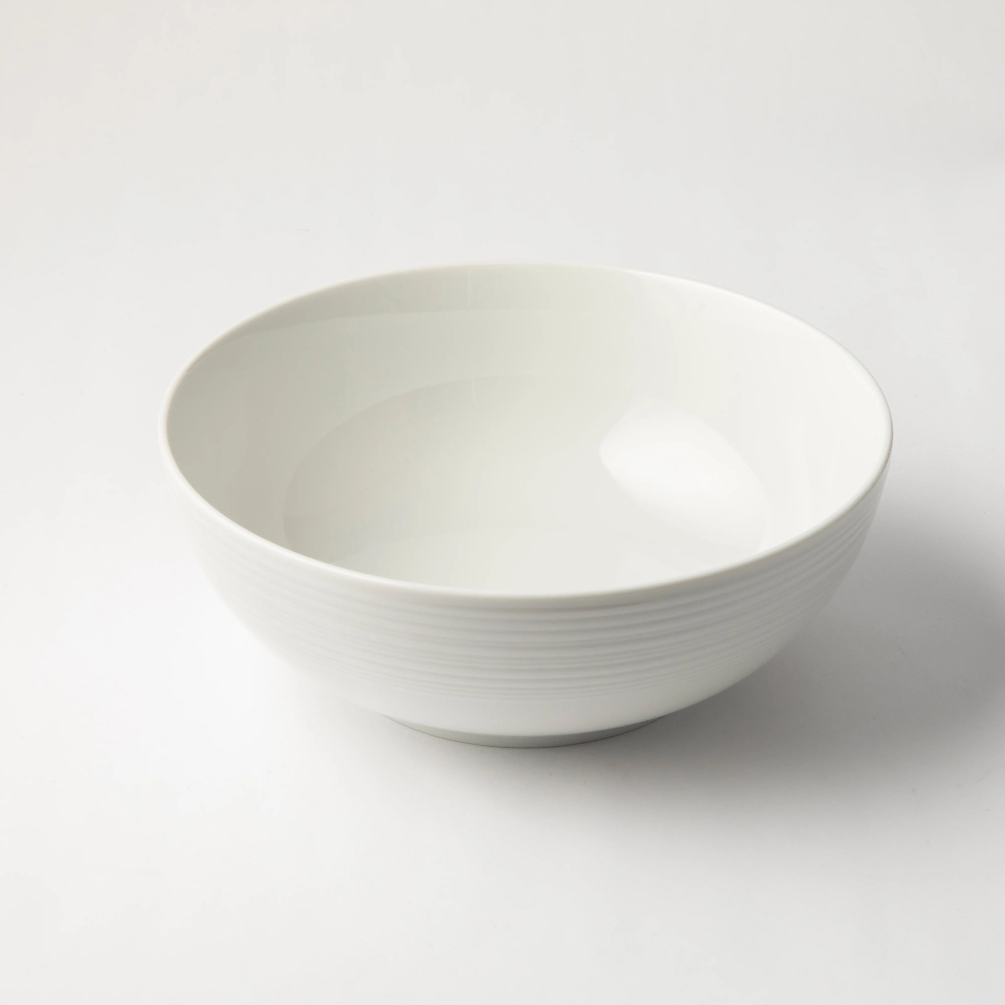 Jenna Clifford - Embossed Lines Cream White Salad Bowl 25cm