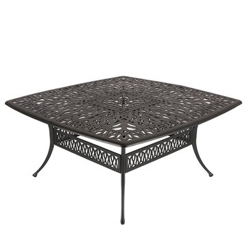 Elizabeth Aluminium Patio Table / Garden Table / Outdoor Dining Table - 164cm x 164cm Square - BLACK