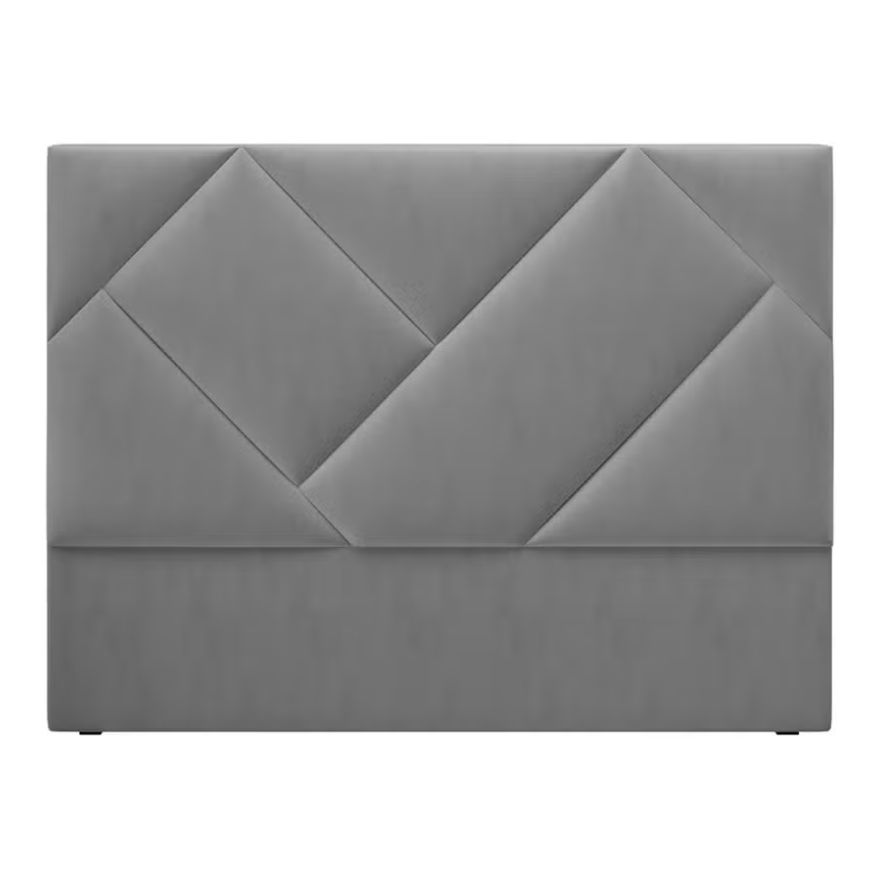 Dreamy Comfort - Mica Geo Headboard - Double Light Grey