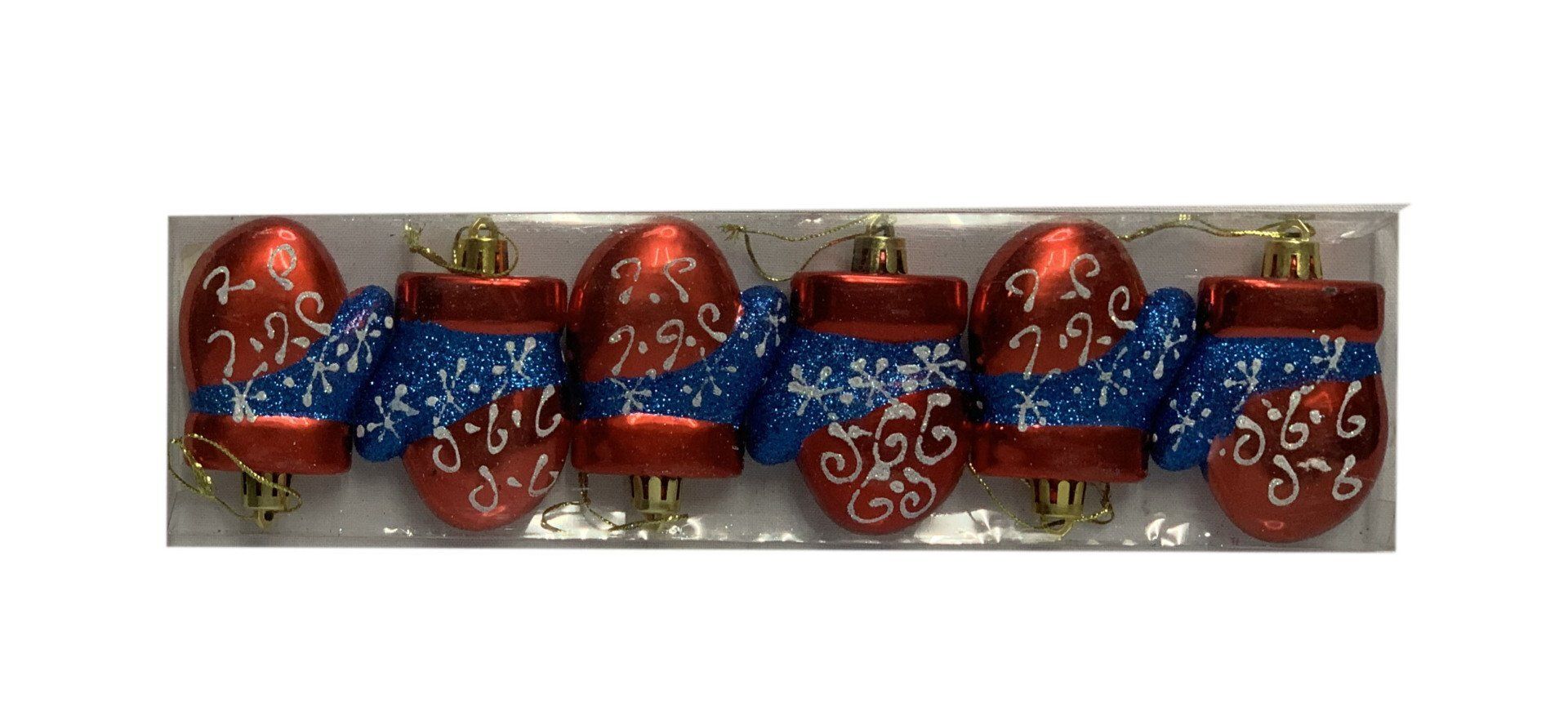 BAUBLE RED & BLUE MITTEN