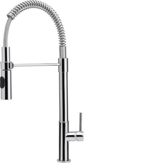 Kitchen sink mixer tap franke flexus pro spring neck chrome h53cm spout reach 21cm